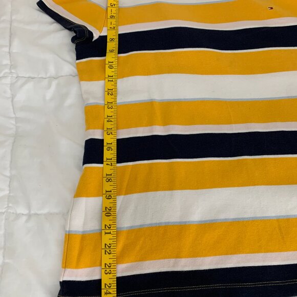 Tommy Hilfiger Women’s XXL Yellow, Blue, White 100% Cotton Striped Crew Neck Tee - Picture 10 of 12